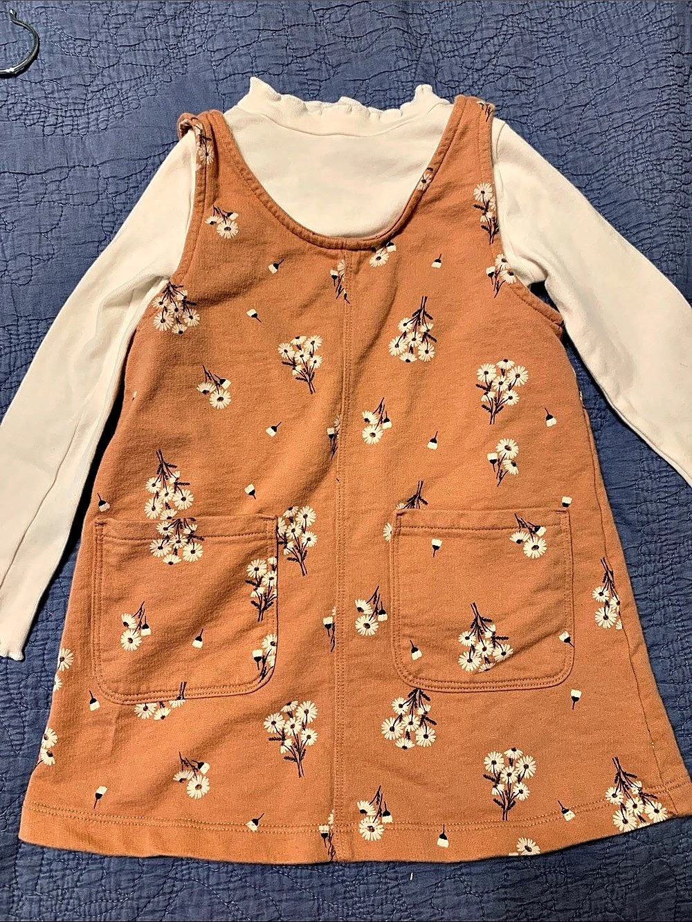 Carter's Floral Dress & Top Set in orange/brown & Cream Girls 4T